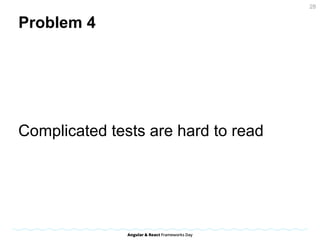 Problem 4
Complicated tests are hard to read
28
 