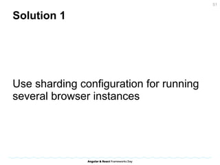 Solution 1
Use sharding configuration for running
several browser instances
51
 