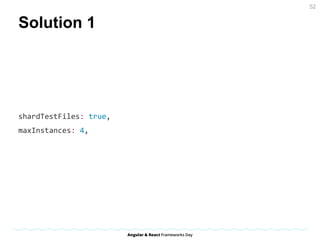 Solution 1
shardTestFiles: true,
maxInstances: 4,
52
 