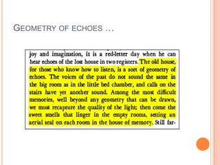 GEOMETRY OF ECHOES …
 