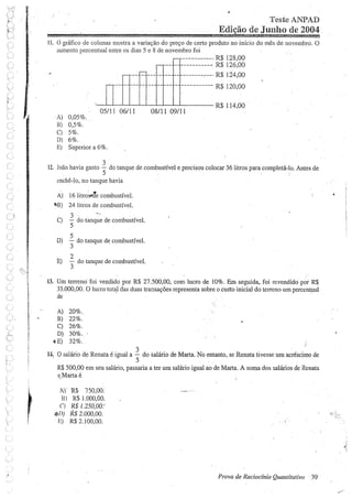 Prova de raciocinio quantitavo junho 2004