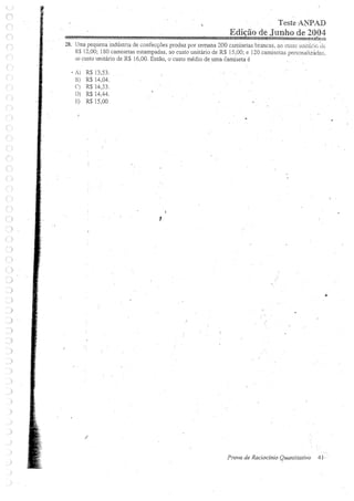Prova de raciocinio quantitavo junho 2004