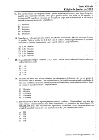 Prova de raciocinio quantitavo junho 2005