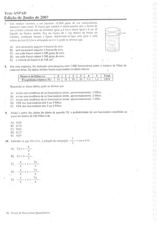 Prova de raciocinio quantitavo junho 2007