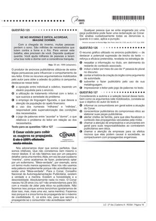 *ROSA25dom9*
/  ž GLD _ DGHUQR   526$  3iJLQD 
QUESTÃO 103
TEXTO I
O meu nome é Severino,
não tenho outro de pia.
Como há muitos Severinos,
que é santo de romaria,
deram então de me chamar
Severino de Maria;
como há muitos Severinos
com mães chamadas Maria,
¿TXHL VHQGR R GD 0DULD
GR ¿QDGR =DFDULDV
mas isso ainda diz pouco:
há muitos na freguesia,
por causa de um coronel
que se chamou Zacarias
e que foi o mais antigo
senhor desta sesmaria.
Como então dizer quem fala
ora a Vossas SenhorLDV
MELO NETO, J. C. 2EUD FRPSOHWD 5LR GH -DQHLUR $JXLODU  IUDJPHQWR 