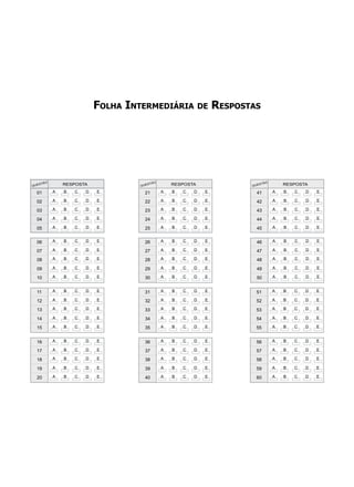 Folha Intermediária de Respostas
 