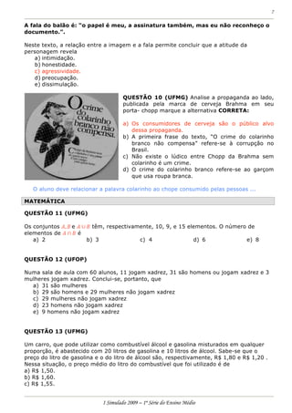 Prova 1 Em Simulado I 2009