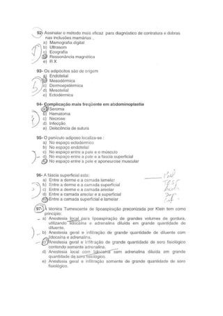 Prova 2004 Cirurgia Plástica 