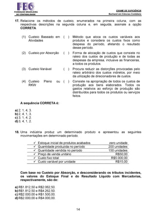 Prova Bacharel 2 2014