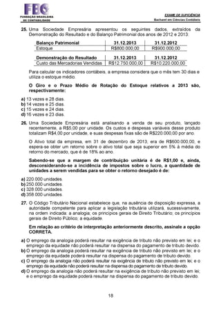 Prova Bacharel 2 2014