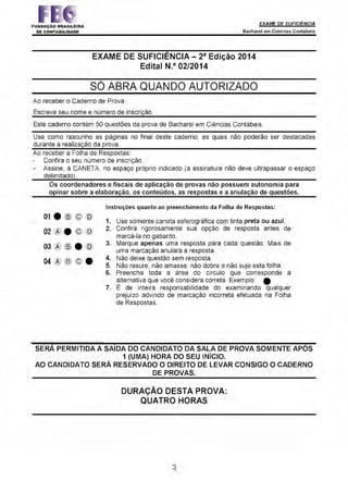 Prova Bacharel 2 2014