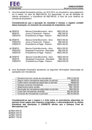 Prova Bacharel 2 2014