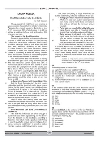Prova bb escriturário - gabarito 1 | PDF