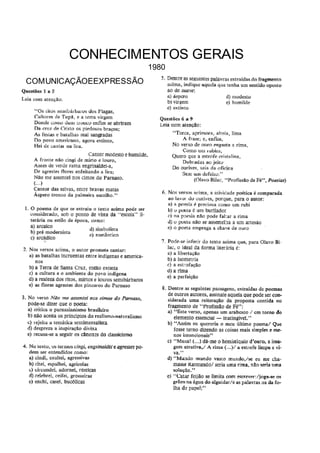 CONHECIMENTOS GERAIS
1980
COMUNICAÇÃOEEXPRESSÃO
 