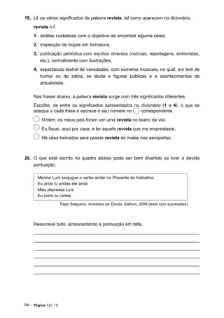 Prova De Afericao Lp 2 Ciclo 09