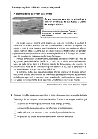 Prova De Afericao Lp 2 Ciclo 09