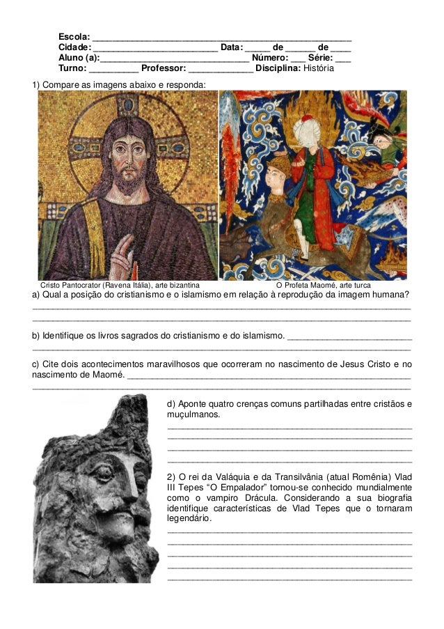 Atividades de História Bizâncio e Islão