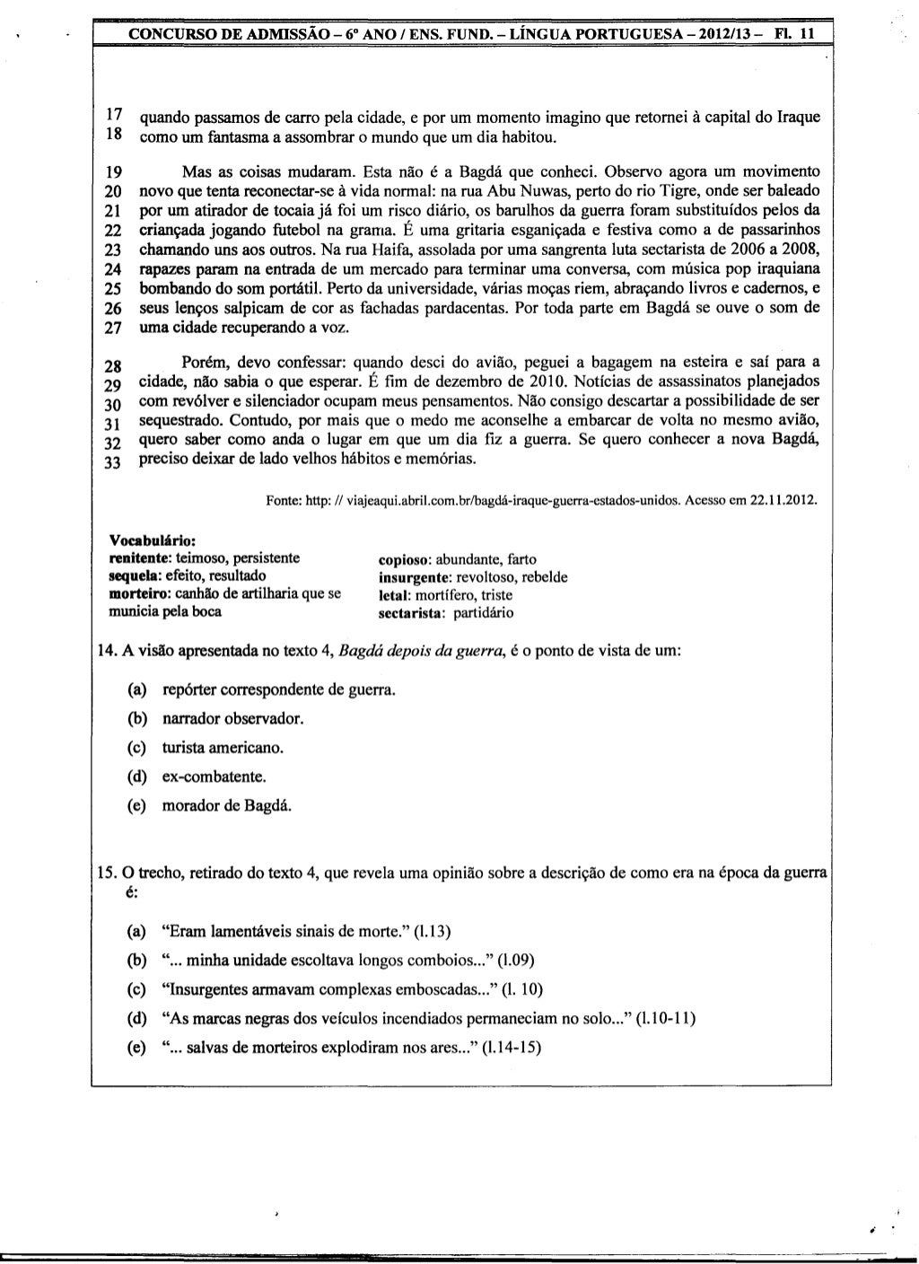 Provas Colegio Militar 6 Ano - RETOEDU