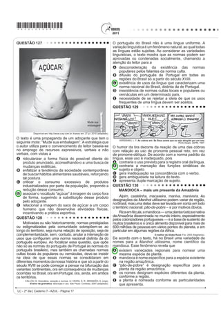totalmente abertos, desfavorece o leitor, ao confundir                             Com base no trecho de Morte e Vida Severina (Texto I)
    os conceitos cristalizados tradicionalmente.                                       e na análise crítica (Texto II), observa-se que a relação
B p XPD IRUPD DUWL¿FLDO GH SURGXomR GD HVFULWD                                        entre o texto poético e o contexto social a que ele faz
    que, ao desviar o foco da leitura, pode ter como                                   UHIHUrQFLD DSRQWD SDUD XP SUREOHPD VRFLDO H[SUHVVR
                                                                                       OLWHUDULDPHQWH SHOD SHUJXQWD ³RPR HQWmR GL]HU TXHP
    FRQVHTXrQFLD R PHQRVSUH]R SHOD HVFULWD WUDGLFLRQDO
                                                                                       IDOD  RUD D 9RVVDV 6HQKRULDV´ $ UHVSRVWD j SHUJXQWD
C exige do leitor um maior grau de conhecimentos                                       expressa no poema é dada por meio da
    prévios, por isso deve ser evitado pelos estudantes                                A descrição minuciosa GRV WUDoRV ELRJUi¿FRV GR
    nas suas pesquisas escolares.                                                        personagem-narrador.
D facilita a pesquisa, pois proporciona uma informação                                 B FRQVWUXomR GD ¿JXUD GR UHWLUDQWH QRUGHVWLQR FRPR
    HVSHFt¿FD VHJXUD H YHUGDGHLUD HP TXDOTXHU site de                                  um homem resignado com a sua situação.
    busca ou blog oferecidos na internet.                                              C UHSUHVHQWDomR QD ¿JXUD GR SHUVRQDJHPQDUUDGRU
                                                                                         de outros Severinos que compartilham sua condição.
E SRVVLELOLWD DR OHLWRU HVFROKHU VHX SUySULR SHUFXUVR
                                                                                       D apresentação do personagem-narrador como uma
    GH OHLWXUD VHP VHJXLU VHTXrQFLD SUHGHWHUPLQDGD                                     SURMHomR GR SUySULR SRHWD HP VXD FULVH H[LVWHQFLDO
    constituindo-se em atividade mais coletiva e                                       E descrição de Severino, que, apesar de humilde,
    colaborativa.                                                                        orgulha-se de ser descendente do coronel Zacarias.

LC - 2º dia | Caderno 7 - AZUL - Página 7
 