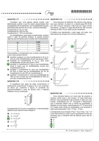 GH $OXt]LR $]HYHGR DV                                     QUESTÃO 119
personagens são observadas como elementos coletivos                                         4XDQGR RV SRUWXJXHVHV VH LQVWDODUDP QR %UDVLO
caracterizados por condicionantes de origem social,
sexo e etnia. Na passagem transcrita, o confronto                                       o país era povoado de índios. Importaram, depois, da
HQWUH EUDVLOHLURV H SRUWXJXHVHV UHYHOD SUHYDOrQFLD GR                                   ÈIULFD JUDQGH Q~PHUR GH HVFUDYRV 2 3RUWXJXrV R
elemento brasileiro, pois                                                               Índio e o Negro constituem, durante o período colonial,
A destaca o nome de personagens brasileiras e omite                                     DV WUrV EDVHV GD SRSXODomR EUDVLOHLUD 0DV QR TXH VH
    o de personagens portuguesas.                                                       UHIHUH j FXOWXUD D FRQWULEXLomR GR 3RUWXJXrV IRL GH ORQJH
B exalta a força do cenário natural brasileiro e                                        a mais notada.
    FRQVLGHUD R GR SRUWXJXrV LQH[SUHVVLYR
C mostra o poder envolvente da música brasileira, que                                       'XUDQWH PXLWR WHPSR R SRUWXJXrV H R WXSL YLYHUDP
    FDOD R IDGR SRUWXJXrV                                                              lado a lado como línguas de comunicação. Era o tupi
D destaca o sentimentalismo brasileiro, contrário à
                                                                                        que utilizavam os bandeirantes nas suas expedições.
    tristeza dos portugueses.
E atribui aos brasileiros uma habilidade maior com                                      (P  GL]LD R 3DGUH $QW{QLR 9LHLUD TXH ³DV IDPtOLDV
    instrumentos musicais.                                                              dos portugueses e índios em São Paulo estão tão
QUESTÃO 118                                                                             ligadas hoje umas com as outras, que as mulheres e os
                                   Guardar                                              ¿OKRV VH FULDP PtVWLFD H GRPHVWLFDPHQWH H D OtQJXD TXH
                                                                                        nas ditas famílias se fala é a dos Índios, e a portuguesa
*XDUGDU XPD FRLVD QmR p HVFRQGrOD RX WUDQFiOD                                        a vão os meninos aprender à escola.”
Em cofre não se guarda coisa alguma.                                                                           TEYSSIER, P. +LVWyULD GD OtQJXD SRUWXJXHVD. Lisboa:
Em cofre perde-se a coisa à vista.                                                                                           /LYUDULD 6i GD RVWD  DGDSWDGR 