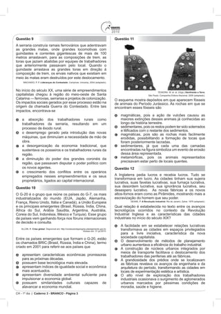2010
Questão 9                                      Questão 11




                  Lideranças do Contestado



                                                                                     Decifrando a Terra.




                                               Questão 12




Questão 10


                                                            A Revolução Industrial



                                               te



           Crise global




CH - 1º dia | Caderno 3 - BRANCO - Página 3
 