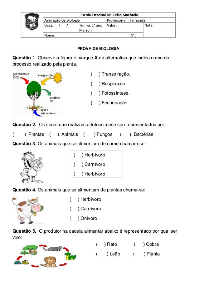 Prova de Biologia