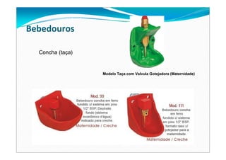 Bebedouros
Concha (taça)
Modelo Taça com Valvula Gotejadora (Maternidade)
 
