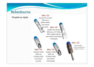 Bebedouros
Chupeta ou nipple
 