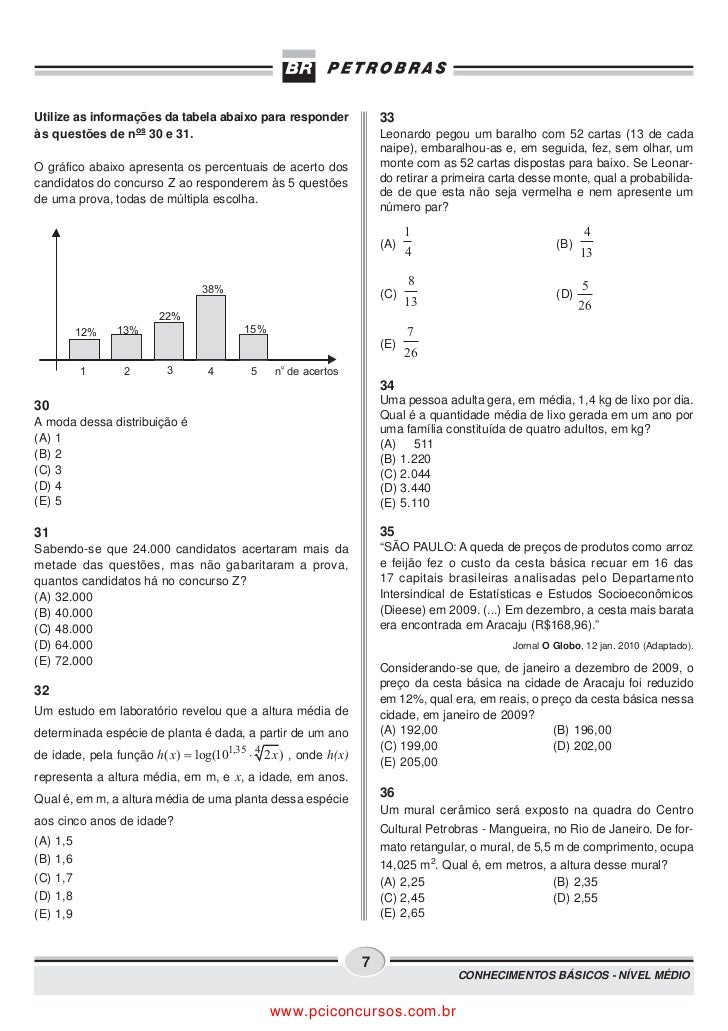 Prova növel m dio manhç - conhecimentos bµsicos