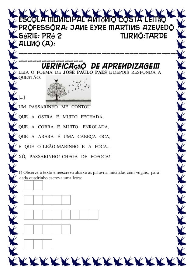 Educação infantil e escola Educação infantil e escola