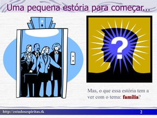 Uma pequena estória para começar... Mas, o que essa estória tem a ver com o tema:  família ? 