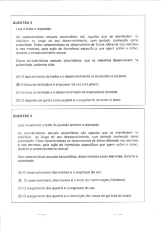 Prova SME 8º ano 1º bim 2012