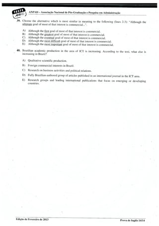 Provas português  fevereiro 2013