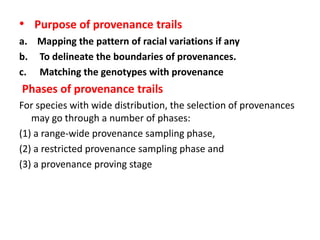 Provenance and Species Trials in Forest Tree Improvement.pptx
