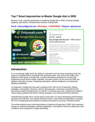 Top 7 Smart Approaches to Master Google Ads in 2026 for Effective ...