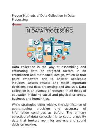 Proven Methods of Data Collection in Data Processing | PDF