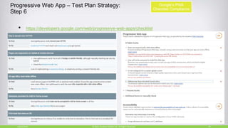 Progressive Web App – Test Plan Strategy:
Step 6
• https://developers.google.com/web/progressive-web-apps/checklist
10/27/2018 34© 2015, Perfecto Mobile Ltd. All Rights Reserved.
Google’s PWA
Checklist Compliance
 