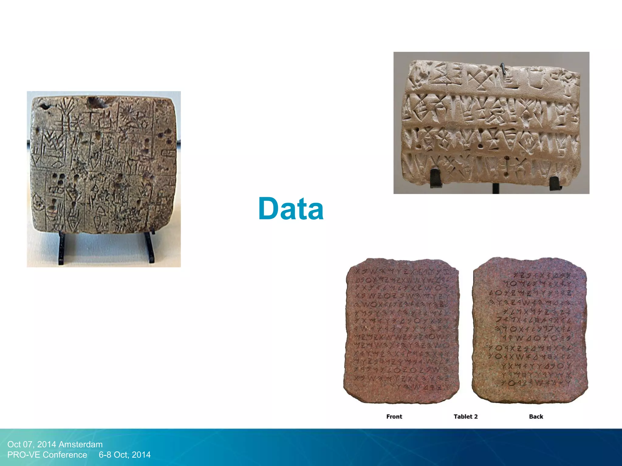 Data 
Oct 07, 2014 Amsterdam PRO-VE Conference 6-8 Oct, 2014  