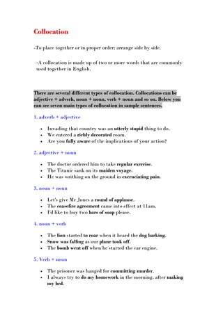Sample Collocation Sentences Proverb | DOC