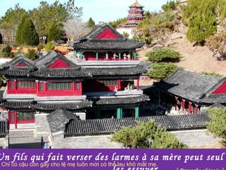 Un fils qui fait verser des larmes à sa mère peut seul
Chỉ có cậu con gây cho lệ mẹ tuôn mới có thể lau khô mắt mẹ.
 