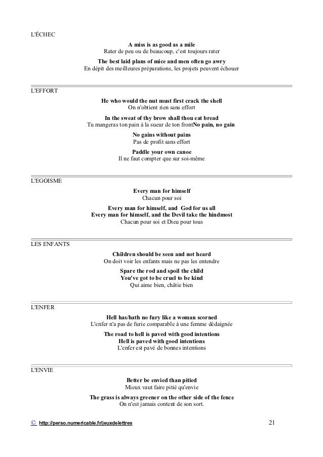 Proverbes En Anglais