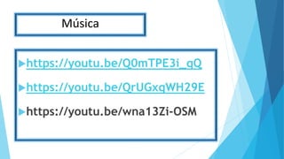 Música
https://youtu.be/Q0mTPE3i_qQ
https://youtu.be/QrUGxqWH29E
https://youtu.be/wna13Zi-OSM
 