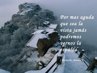 Por mas aguda que sea la vista jamás podremos vernos la espalda. [ Proverbe chinois ]   