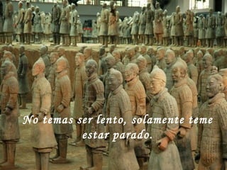 No temas ser lento, solamente teme estar parado.