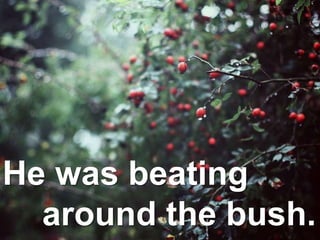 He was beating
around the bush.
 