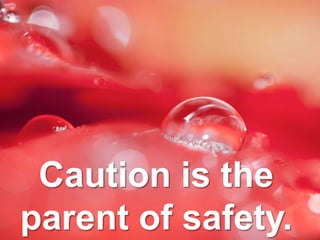 Caution is the
parent of safety.
 