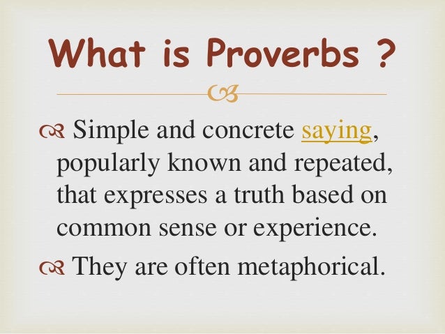 Proverbs Pptx English Rep
