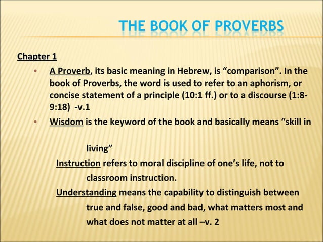 Proverbs1intro PPT proverbs1intro-ppt