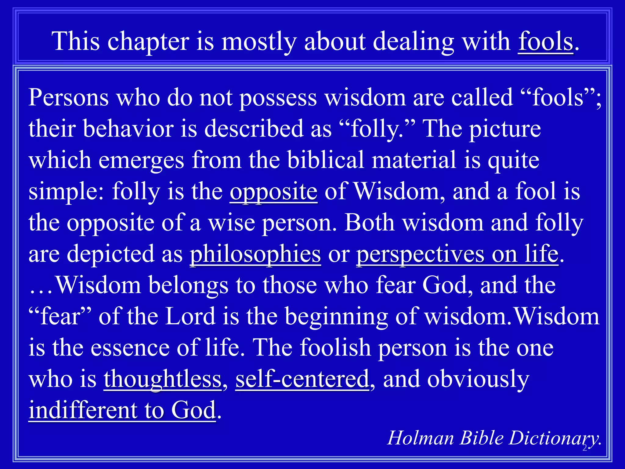 Proverbs 26a fools | PPTX