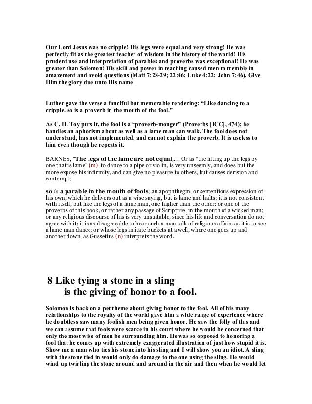 Proverbs 26 Commentary Proverbs 26 Commentary